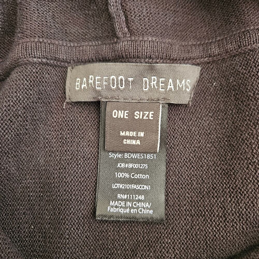 Barefoot Dreams Sunbleached Knit Poncho In Faded Black One Size - Picture 5 of 13